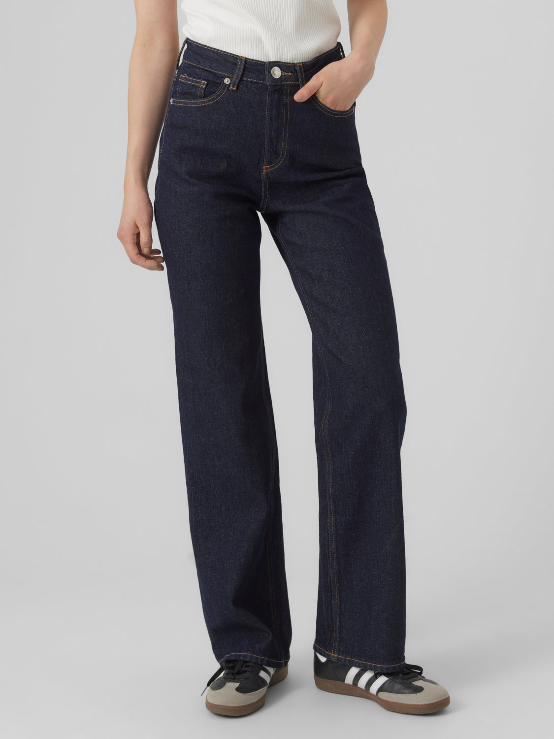 VMTESSA Wide Jeans - Dark Blue Denim